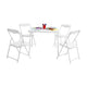 White |#| Kids White 5 Piece Folding Activity Table and Chair Set for Home & Daycare