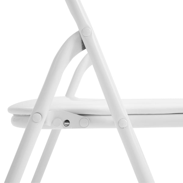 White |#| Kids White 5 Piece Folding Activity Table and Chair Set for Home & Daycare