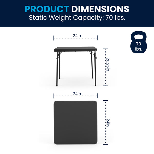 Black |#| Kids Black 5 Piece Folding Table and Chair Set - Kids Activity Table Set