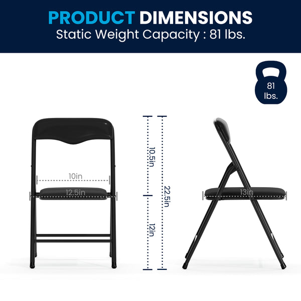 Black |#| Kids Black 5 Piece Folding Table and Chair Set - Kids Activity Table Set