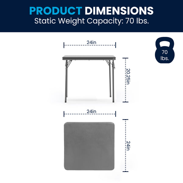 Gray |#| Kids Gray 5 Piece Folding Activity Table and Chair Set for Home & Daycare