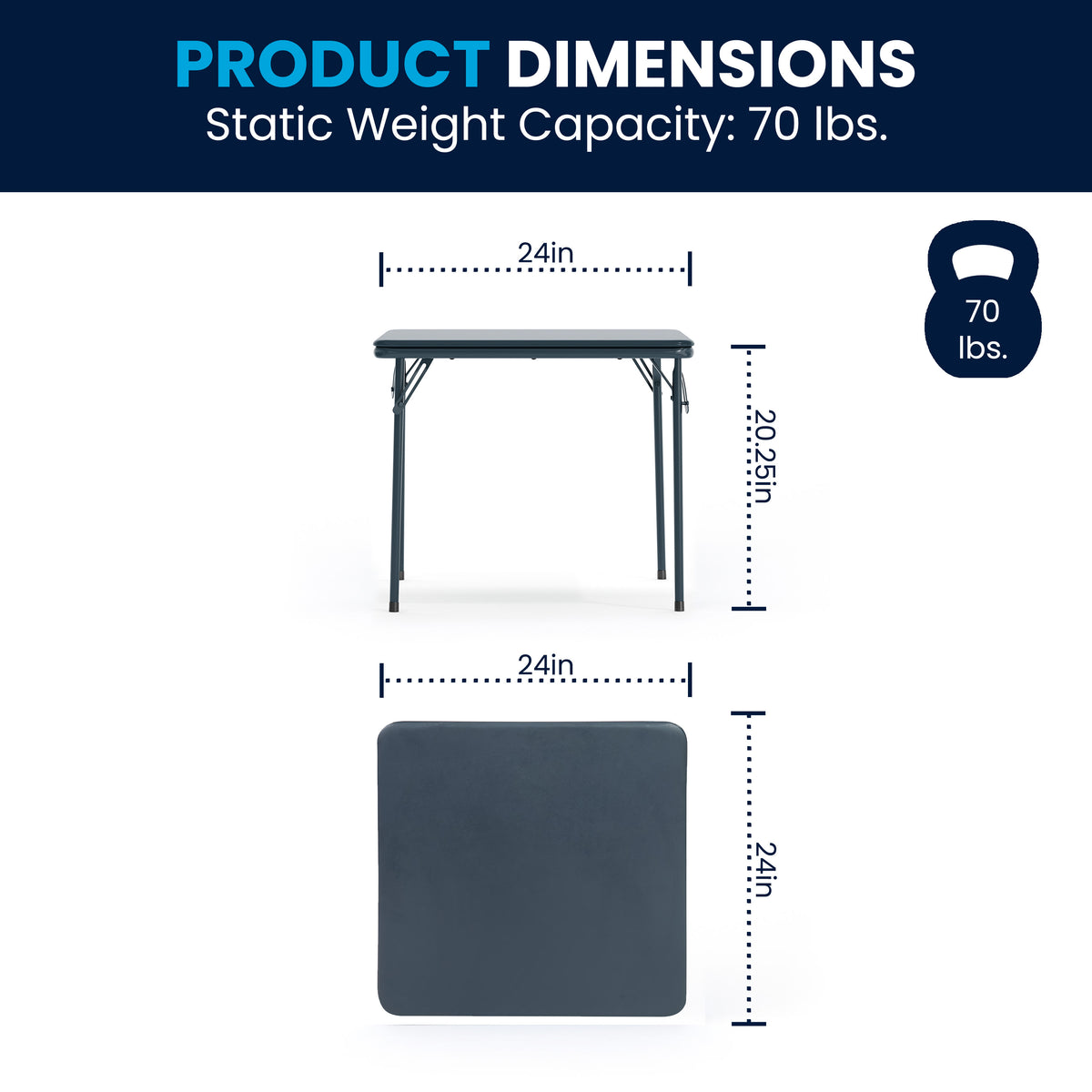 Navy |#| Kids Navy 5 Piece Folding Activity Table and Chair Set for Home & Daycare