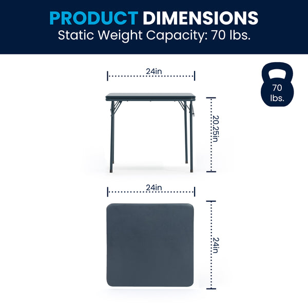 Navy |#| Kids Navy 5 Piece Folding Activity Table and Chair Set for Home & Daycare