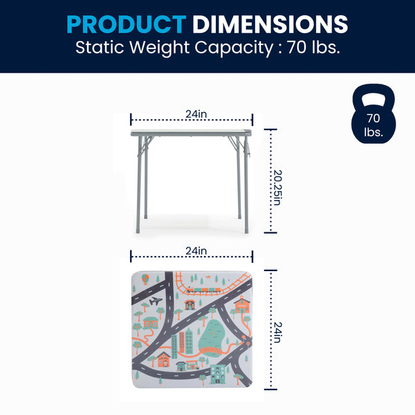Printed |#| Kids Printed 5 Piece Folding Activity Table and Chair Set for Home & Daycare