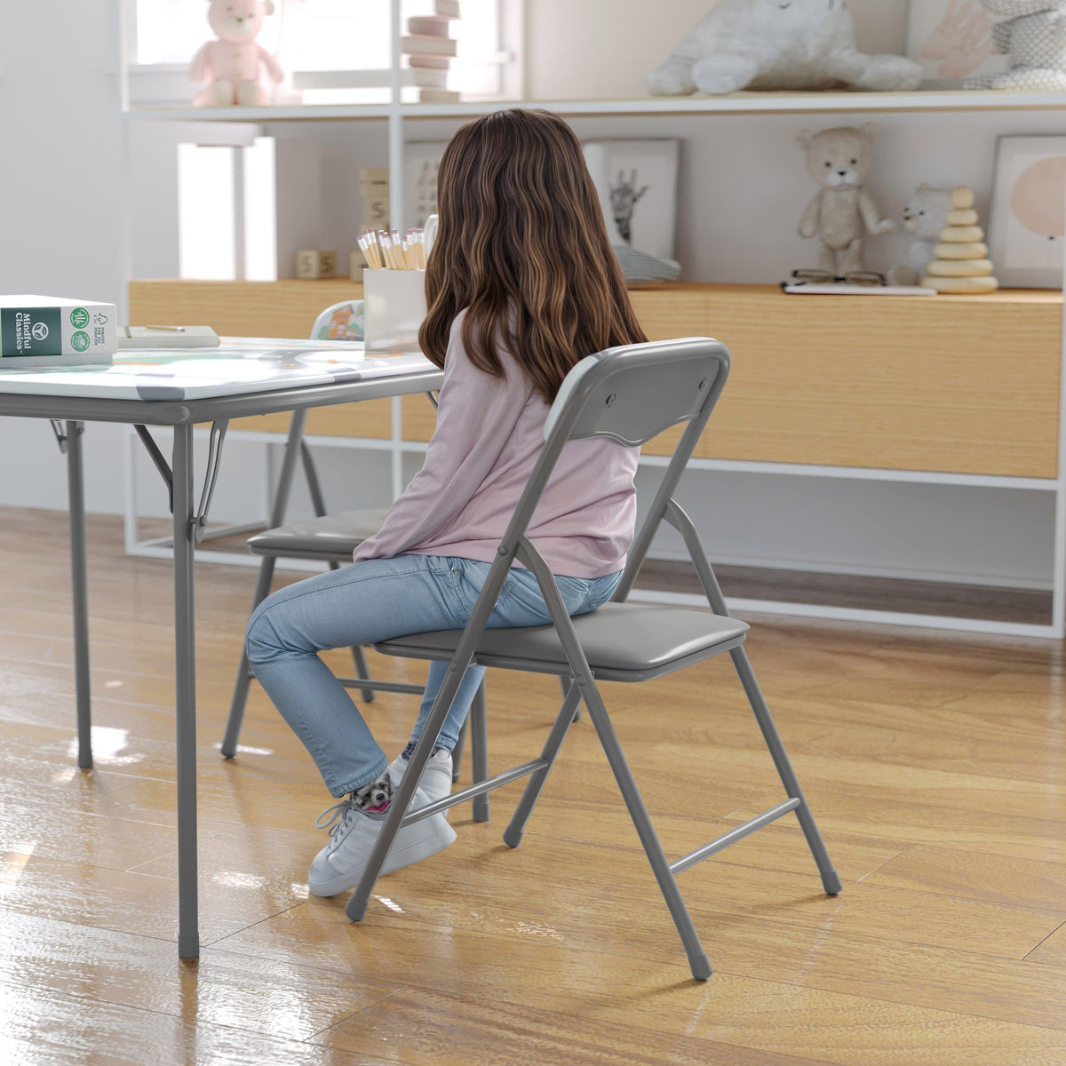 Printed |#| Kids Printed 5 Piece Folding Activity Table and Chair Set for Home & Daycare