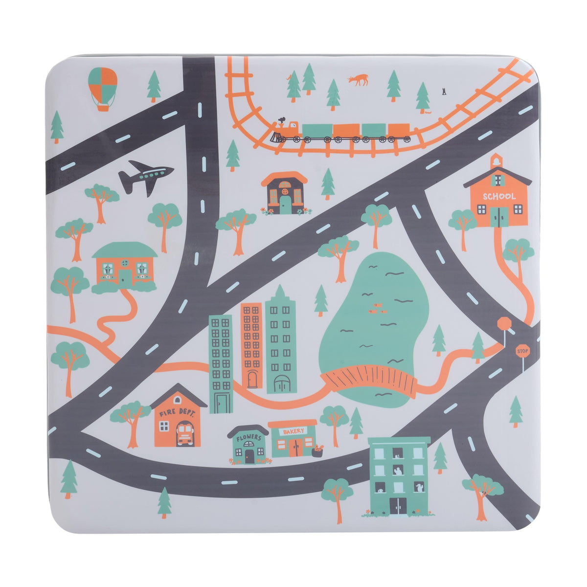 Printed |#| Kids Printed 5 Piece Folding Activity Table and Chair Set for Home & Daycare