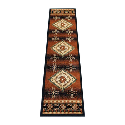 Mirage Collection Southwestern Style Olefin Area Rug with Jute Backing for Entryway, Bedroom, Living Room