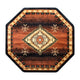 Brown,4' Octagon |#| Indoor Southwestern Themed Black 4x4 Round Area Rug for Multiple Flooring Types