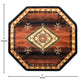 Brown,4' Octagon |#| Indoor Southwestern Themed Black 4x4 Round Area Rug for Multiple Flooring Types