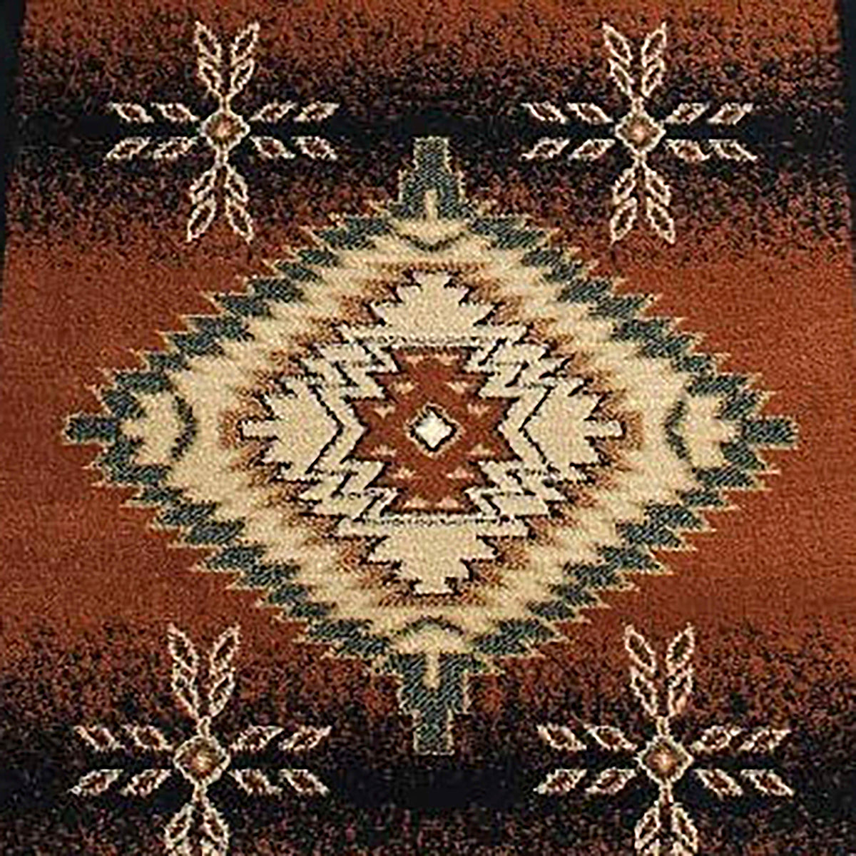 Black,3' x 10' |#| Indoor Southwestern Themed  Black 3' x 10' Area Rug for Multiple Flooring Types