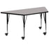 Gray Top/Black Frame |#| Mobile 22.5"W x 45"L Trapezoid Grey HP Laminate Adjustable Leg Activity Table