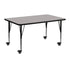 Mobile 24''W x 48''L Rectangular HP Laminate Activity Table - Height Adjustable Short Legs