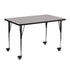 Mobile 24''W x 48''L Rectangular HP Laminate Activity Table - Standard Height Adjustable Legs