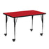 Mobile 24''W x 48''L Rectangular HP Laminate Activity Table - Standard Height Adjustable Legs