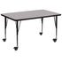 Mobile 24''W x 48''L Rectangular Thermal Laminate Activity Table - Height Adjustable Short Legs