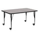 Gray |#| Mobile 24inchW x 60inchL Rectangular Grey HP Laminate Adjustable Leg Activity Table