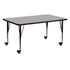 Mobile 24''W x 60''L Rectangular HP Laminate Activity Table - Height Adjustable Short Legs