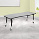 Grey |#| Mobile 26inchW x 60inchL Wave Collaborative Grey Kids Adjustable Activity Table