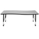 Grey |#| Mobile 26inchW x 60inchL Wave Collaborative Grey Kids Adjustable Activity Table