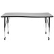 Grey |#| Mobile 26inchW x 60inchL Rectangular Wave Collaborative Grey Adjustable Activity Table