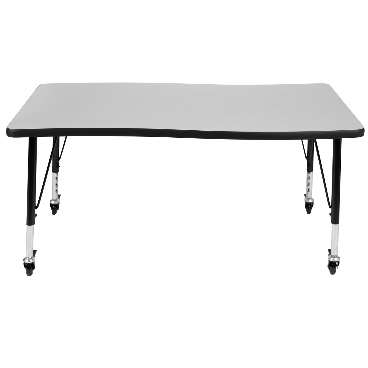 Grey |#| Mobile 28inchWx47.5inchL Wave Collaborative Grey Kids Adjustable Activity Table