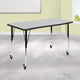 Grey |#| Mobile 28inchWx47.5inchL Rectangular Wave Collaborative Grey Adjustable Activity Table