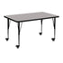 Mobile 30''W x 48''L Rectangular HP Laminate Activity Table - Height Adjustable Short Legs