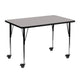 Gray |#| Mobile 30inchW x 48inchL Rectangular Grey HP Laminate Adjustable Leg Activity Table