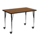 Oak |#| Mobile 30inchW x 48inchL Rectangular Oak HP Laminate Adjustable Activity Table