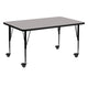 Gray |#| Mobile 30inchW x 60inchL Rectangular Grey HP Laminate Adjustable Activity Table