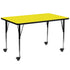 Mobile 30''W x 72''L Rectangular HP Laminate Activity Table - Standard Height Adjustable Legs