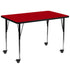 Mobile 36''W x 72''L Rectangular Thermal Laminate Activity Table - Standard Height Adjustable Legs