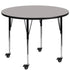 Mobile 42'' Round HP Laminate Activity Table - Standard Height Adjustable Legs