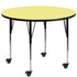 Mobile 42'' Round Thermal Laminate Activity Table - Standard Height Adjustable Legs