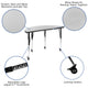 Grey |#| Mobile 47.5inch Circle Wave Activity Table Set-18inch Student Stack Chairs, Grey/Black