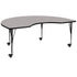 Gray Top/Black Frame |#| Mobile 48"W x 72"L Kidney Grey HP Laminate Adjustable Activity Table