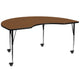 Oak Top/Black Frame |#| Mobile 48"W x 72"L Kidney Oak HP Laminate Adjustable Activity Table