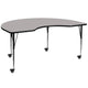 Gray |#| Mobile 48inchW x 72inchL Kidney Grey HP Laminate Adjustable Activity Table