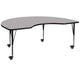 Gray |#| Mobile 48inchW x 72inchL Kidney Grey Thermal Laminate Adjustable Activity Table