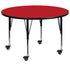 Mobile 48'' Round HP Laminate Activity Table - Height Adjustable Short Legs