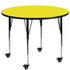 Mobile 48'' Round HP Laminate Activity Table - Standard Height Adjustable Legs