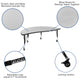 Grey |#| Mobile 60inch Circle Wave Activity Table Set-12inch Student Stack Chairs, Grey/Black
