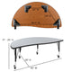 Grey |#| Mobile 60inch Circle Wave Activity Table Set-12inch Student Stack Chairs, Grey/Black