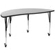Grey |#| Mobile 60inch Circle Wave Activity Table Set-16inch Student Stack Chairs, Grey/Black