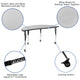 Grey |#| Mobile 60inch Circle Wave Activity Table Set-18inch Student Stack Chairs, Grey/Black