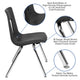 Grey |#| Mobile 60inch Circle Wave Activity Table Set-18inch Student Stack Chairs, Grey/Black