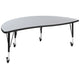 Grey |#| Mobile 60inch Half Circle Wave Collaborative Grey Kids Adjustable Activity Table