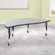 Grey |#| Mobile 60inch Half Circle Wave Collaborative Grey Kids Adjustable Activity Table