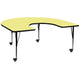 Yellow |#| Mobile 60inchW x 66inchL Horseshoe Yellow Thermal Laminate Adjustable Activity Table