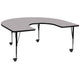 Gray |#| Mobile 60inchW x 66inchL Horseshoe Grey Thermal Laminate Adjustable Activity Table